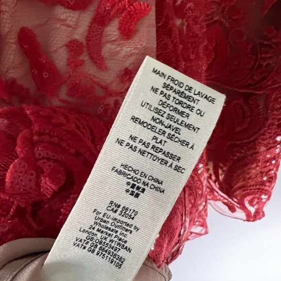 Free People Womens Night Shimmers Lace Sequined Red Dress Unworn Size 2 - Picture 9 of 13